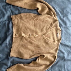 Tan Button-Up Women's Sweater
